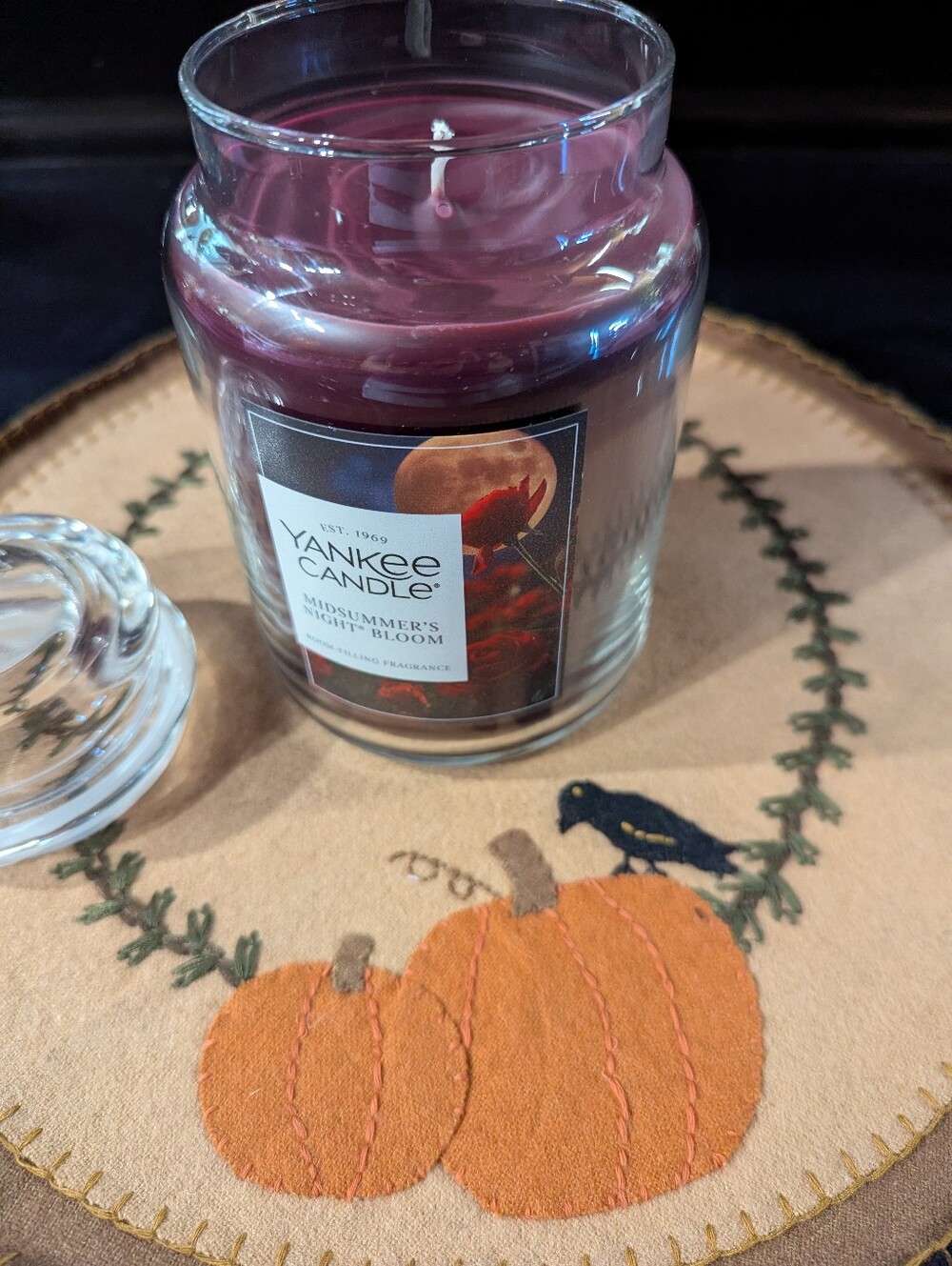 Yankee Candle Midsummer's Night Bloom Large Jar Candle - Deep Burgundy 22 oz New